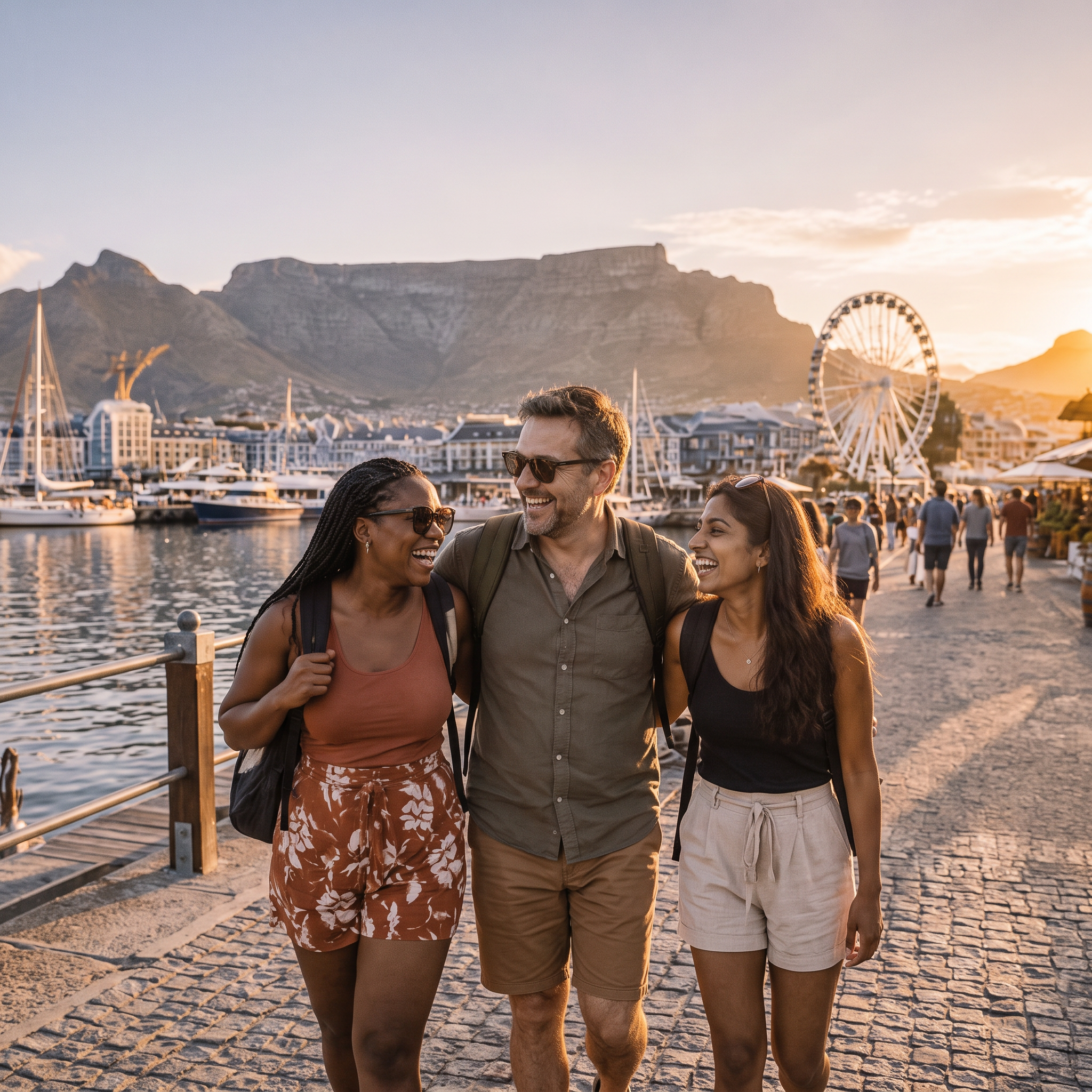 Friends from all walks of life at the V&A Waterfront, Cape Town