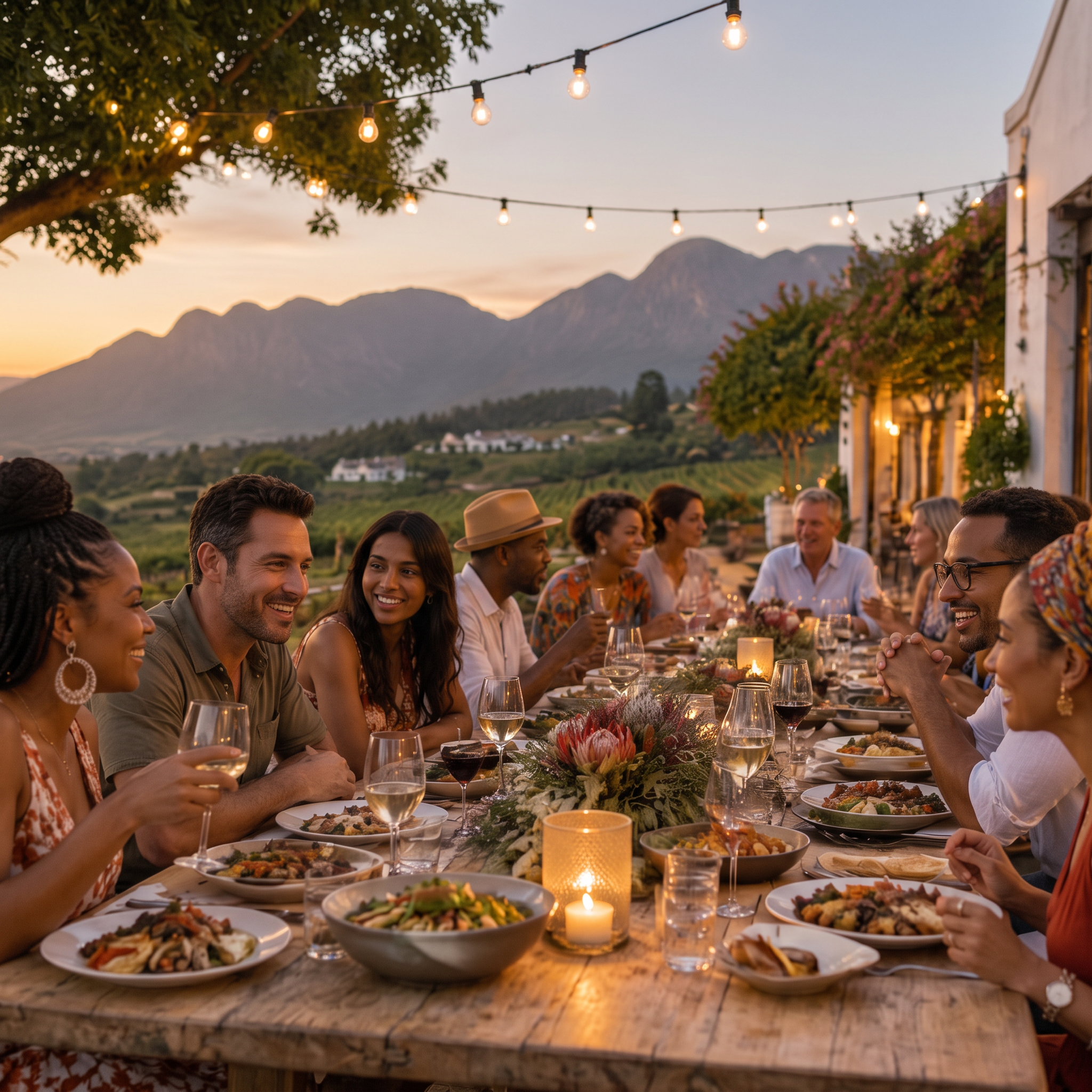 New company around a long table in the Cape Winelands